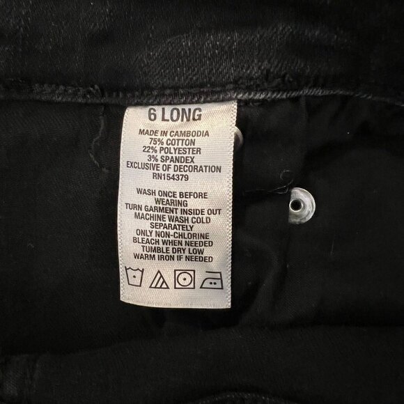 Aeropostale Jeans‎ Size 6 Long Womens High Rise Distressed Jegging Black Denim - Picture 7 of 9